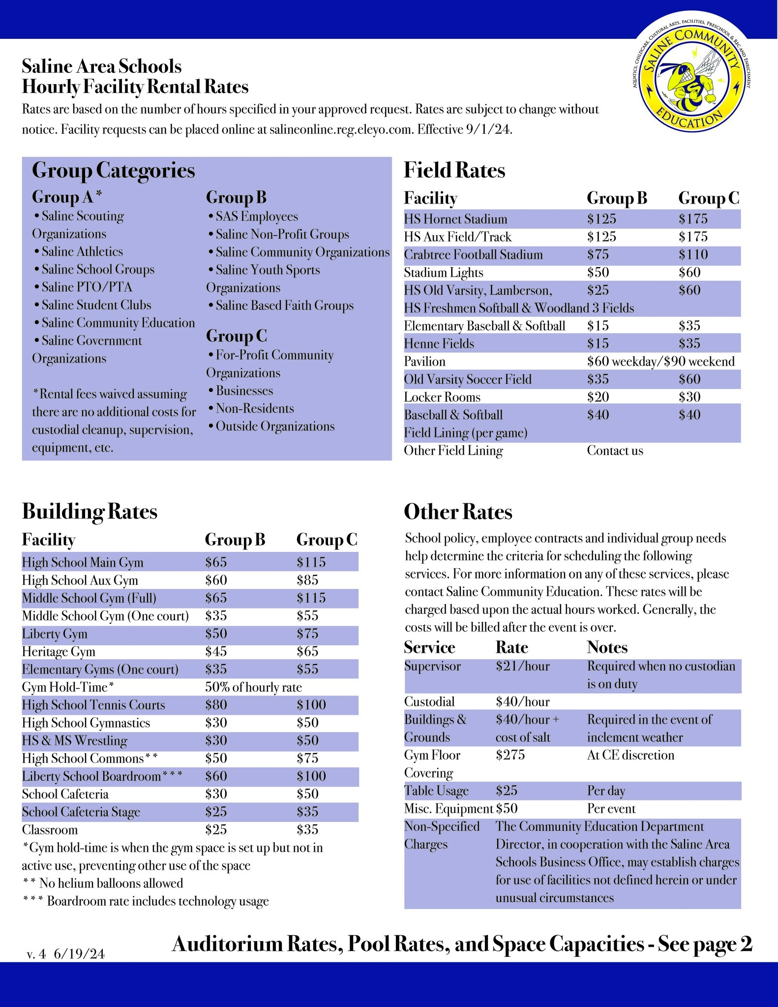 Rate Sheet Page 1