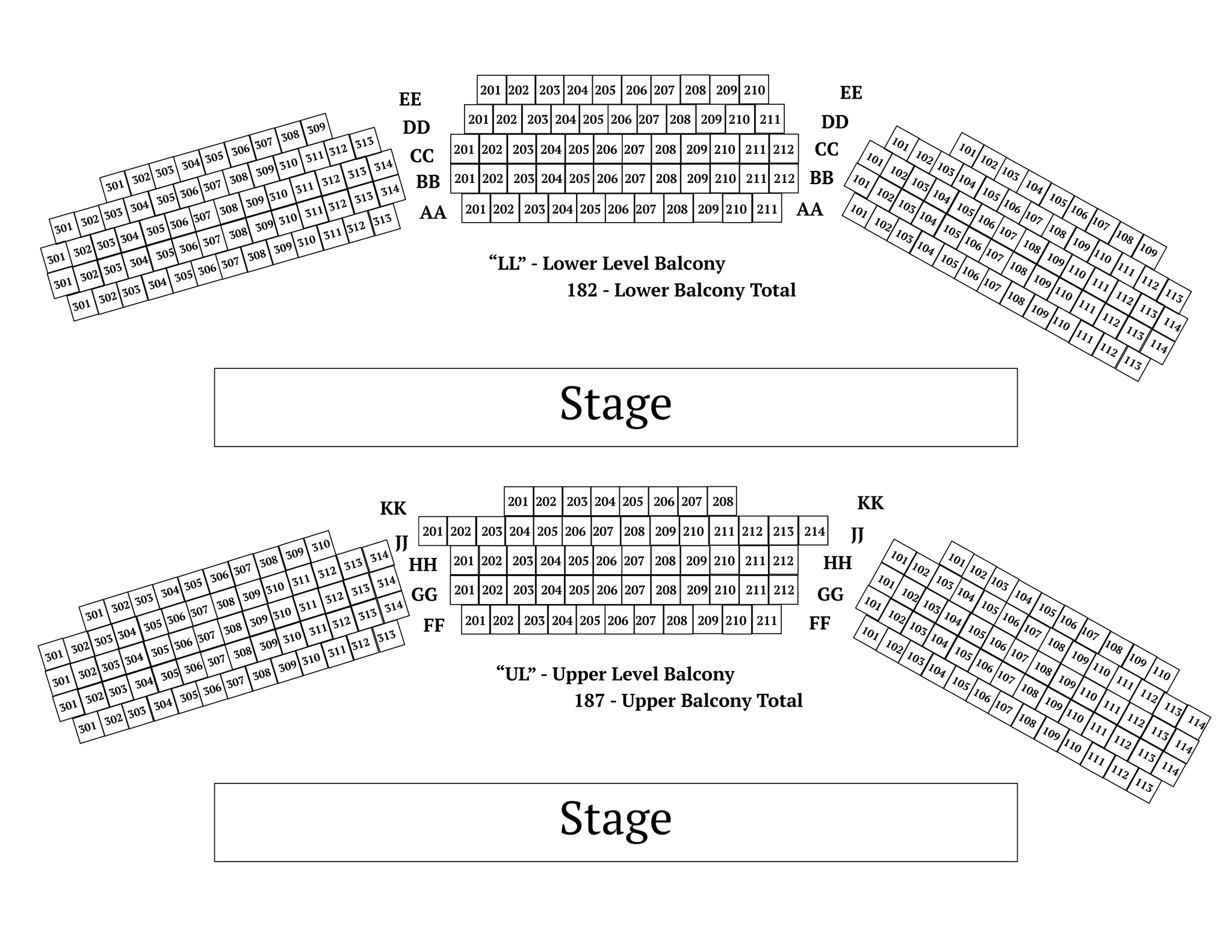 Balconies Seating Chart
