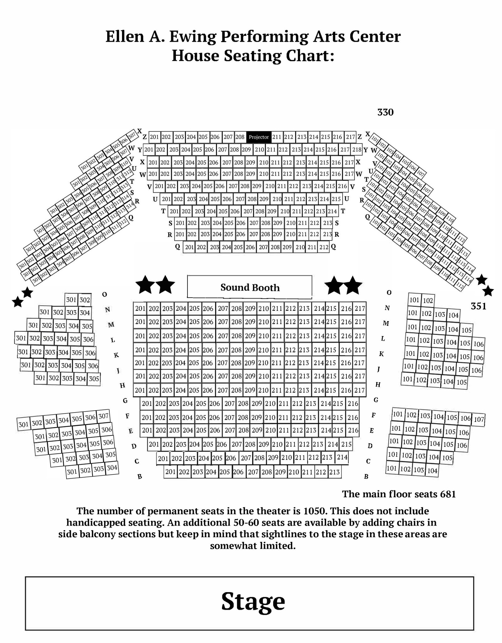 HS Auditorium Main Floor Seating Chart