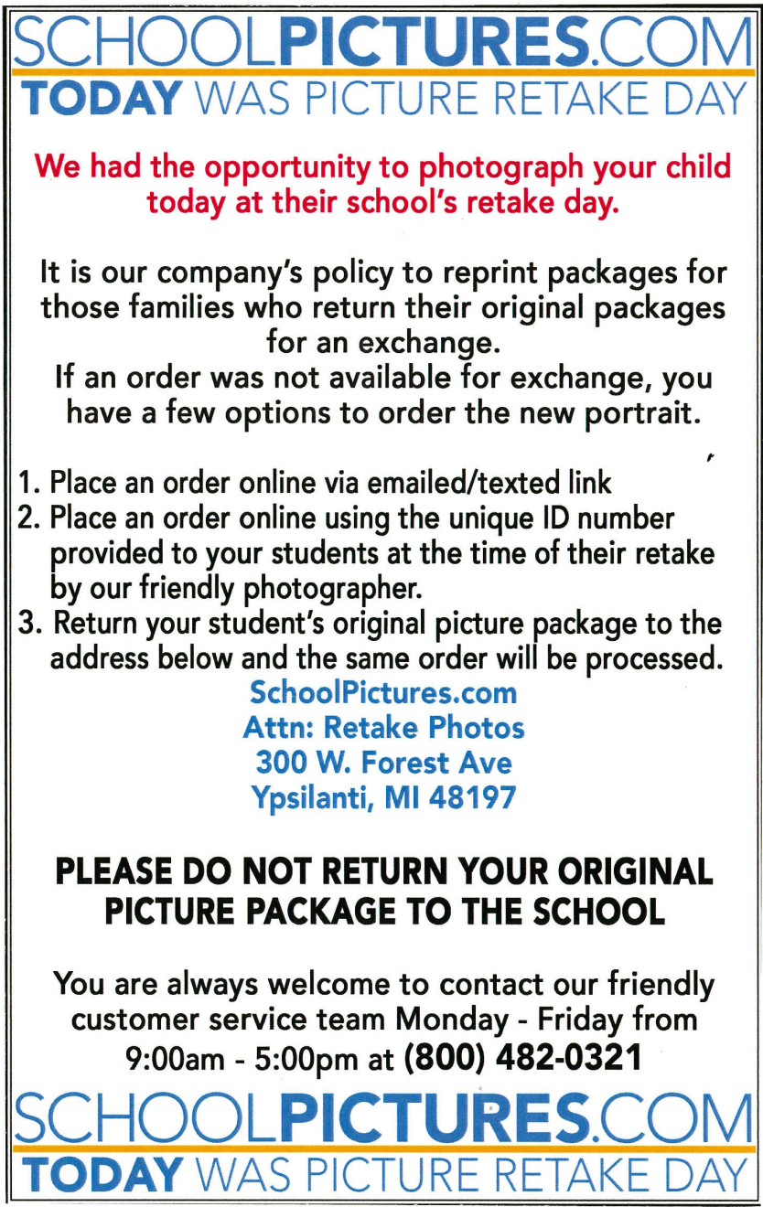 School pictures ordering information
