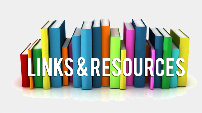 Image of books that say Links and Resources